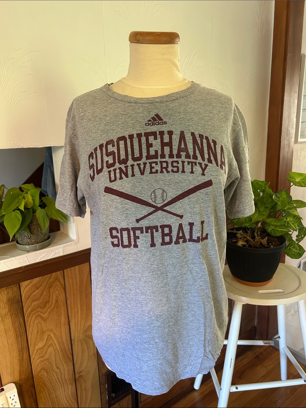 adidas Gray Susquehanna University Softball Graphic Tee